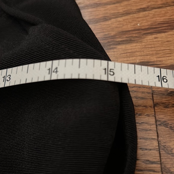 Black evening dress. Slit on left front. Strappy back with silver buckles. - Picture 6 of 8